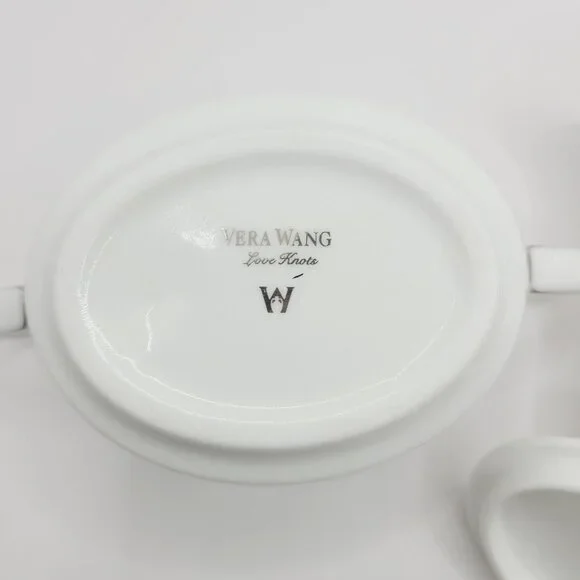 Vera Wang Fine Bone China by Wedgwood LOVE KNOTS Creamer & Sugar Bowl Brand New
